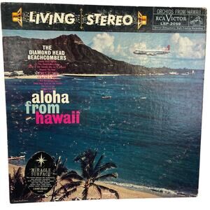 Vintage 1959 Aloha From Hawaii Diamond Head Beachcombers Music LP Vinyl Record